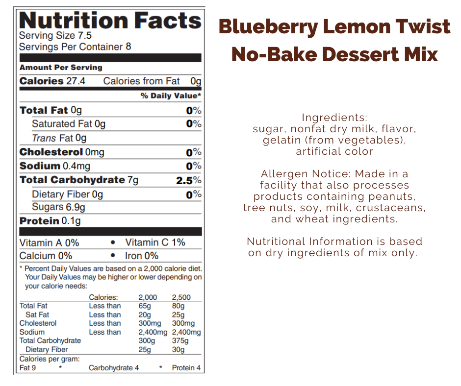 *NEW Blueberry Lemon Twist No-Bake Dessert Mix